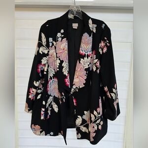 Floral Open Blazer Women's Jacket